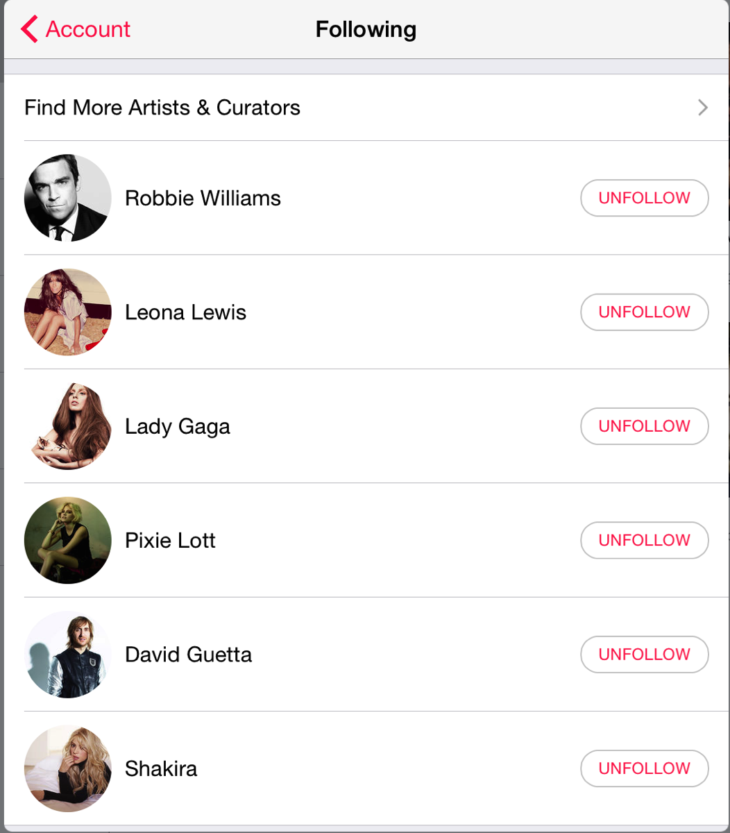 Apple's Music first SNAFU on Following